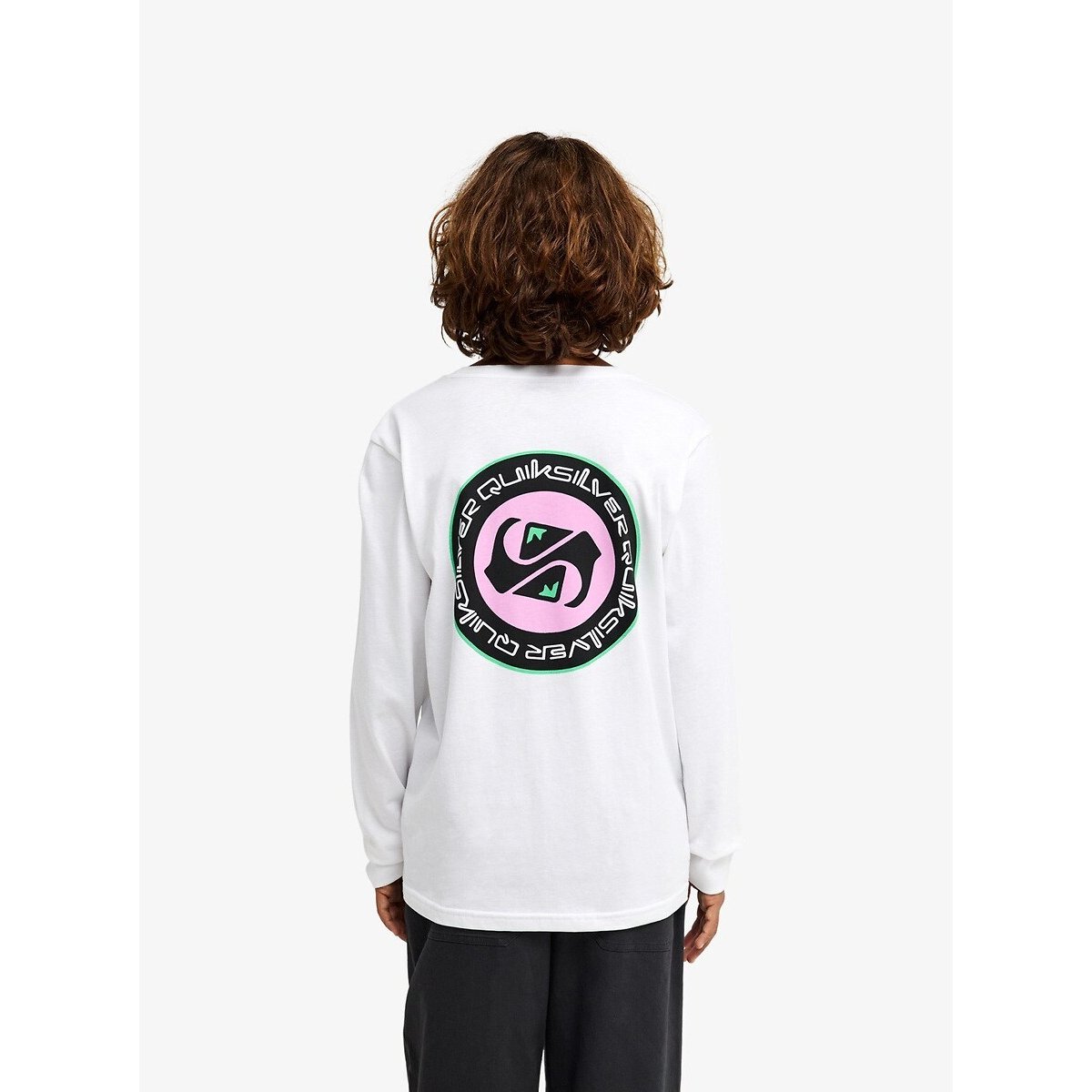T-shirt à manches longues, imprimé dos blanc, QUIKSILVER