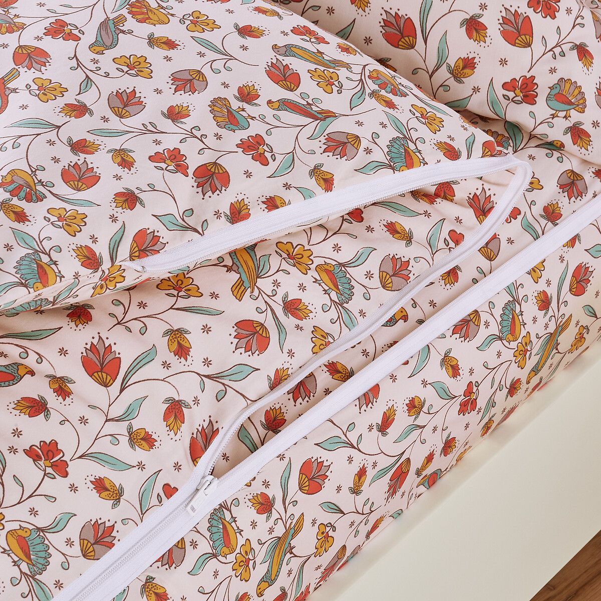 Bertille Bed Set Without Duvet pink print, LA REDOUTE INTERIEURS