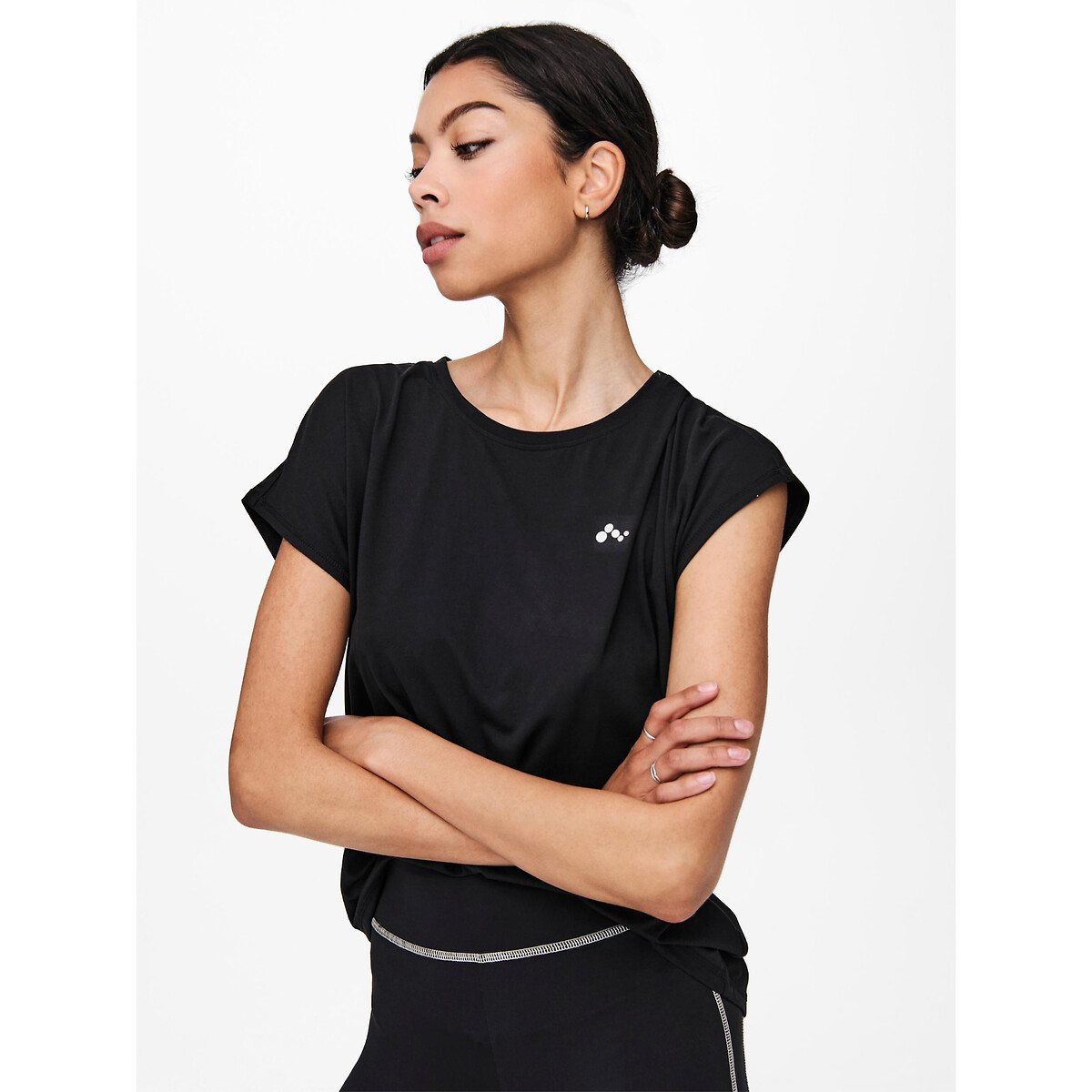 T-shirt de sport manches courtes, Aubree noir, ONLY PLAY