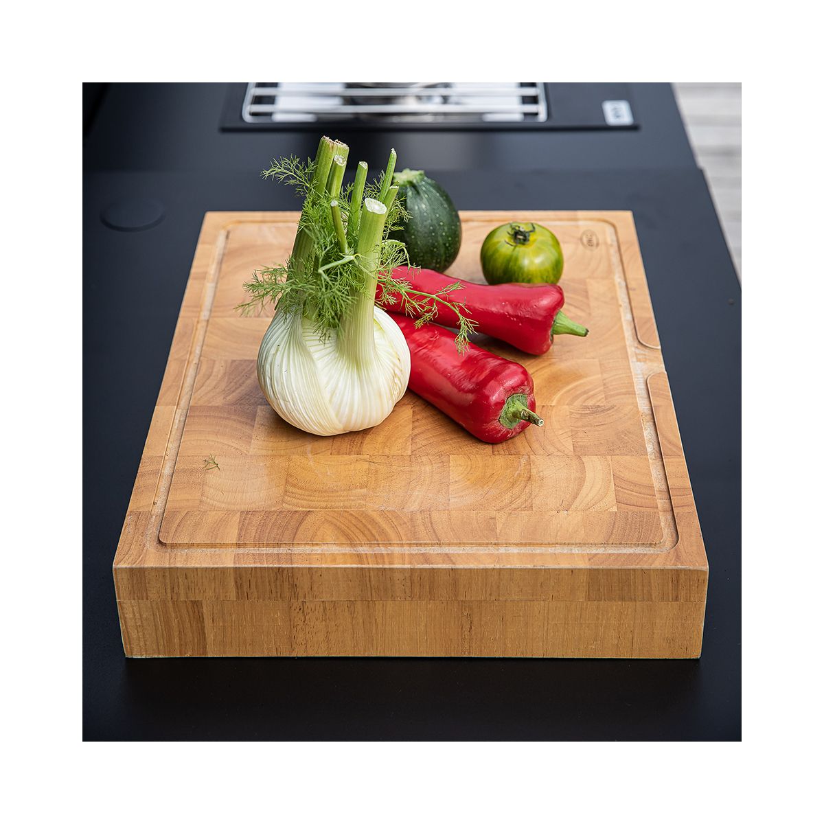 Planche à découper billot avec bac gastronorme marron, ENO