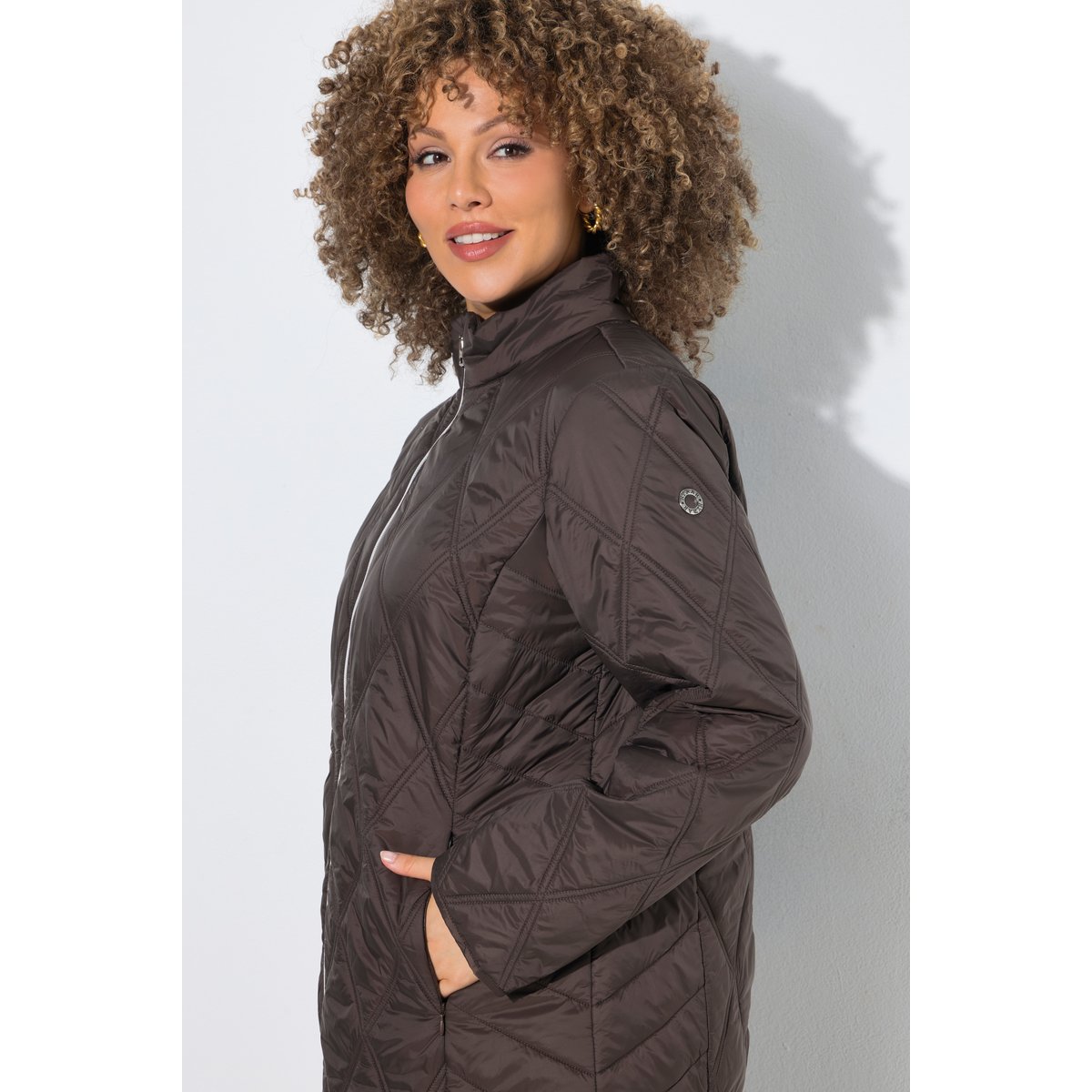Veste matelassée HYPRAR avec col montant chocolat noir, ULLA POPKEN