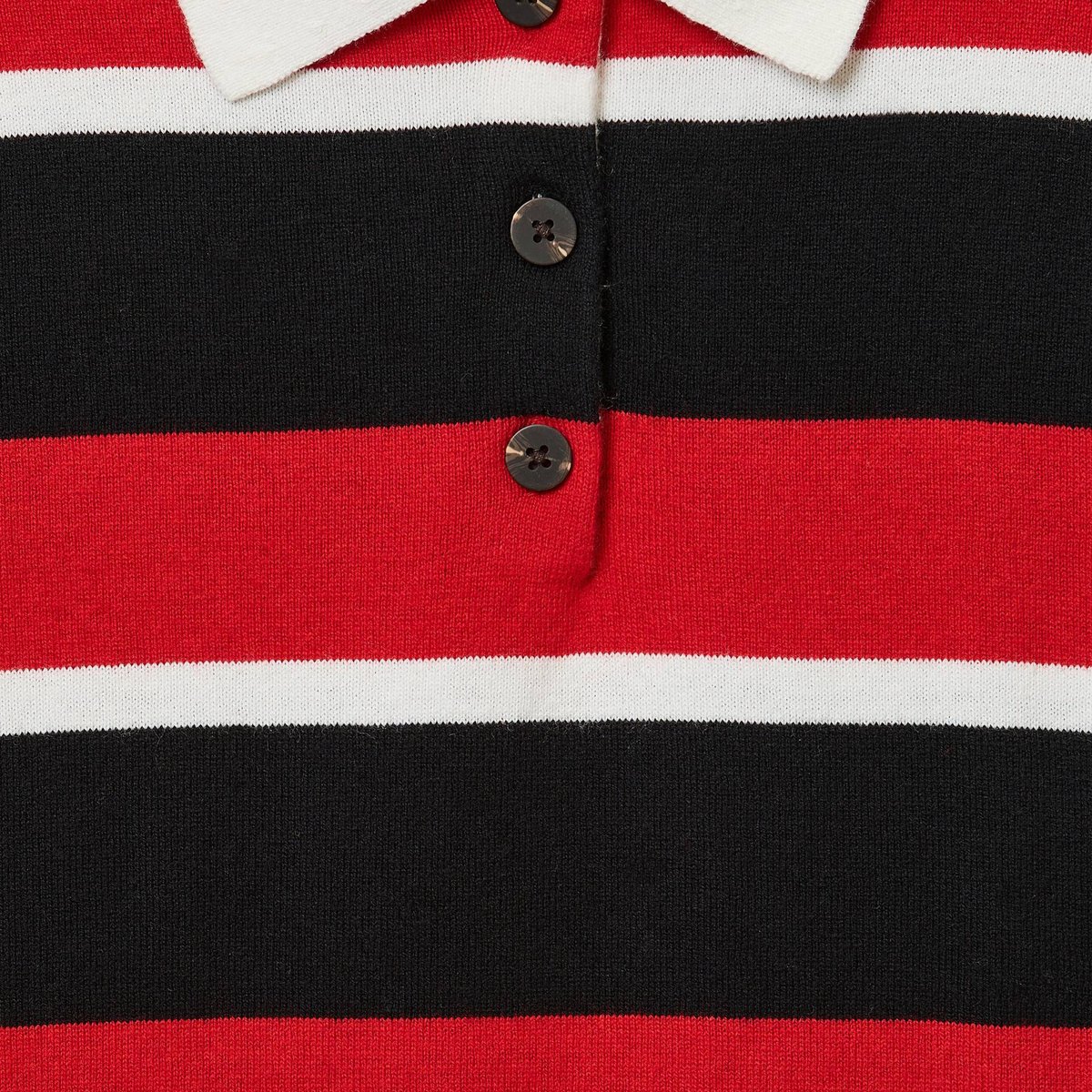 Pull polo rayé contenant de la laine ecru, MONOPRIX