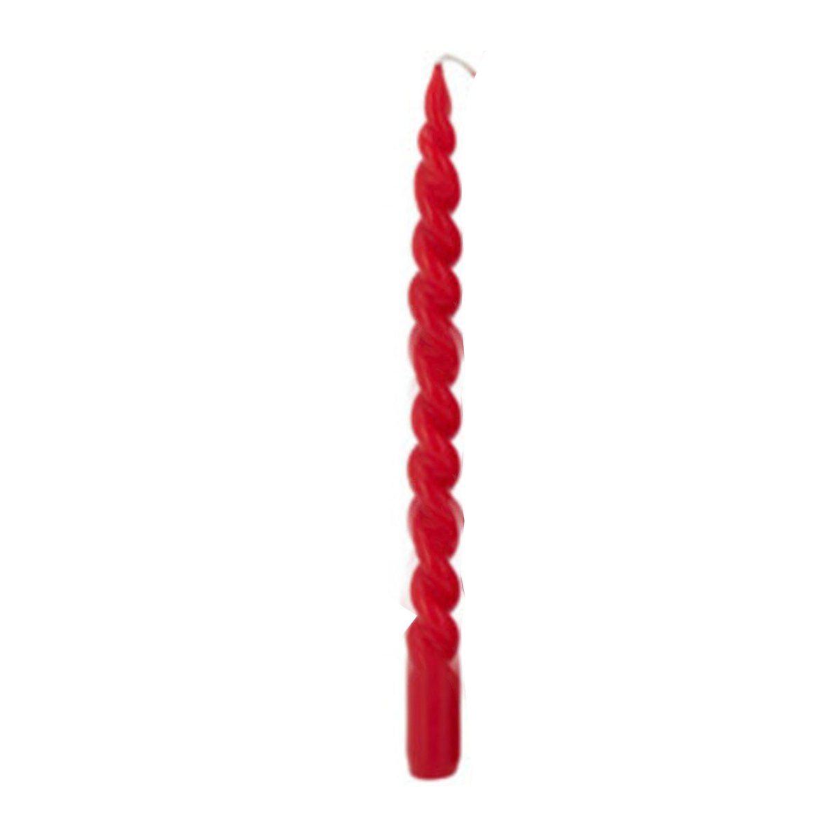 Set de 2 bougies torsadées longues rouges 27cm rouge, WADIGA