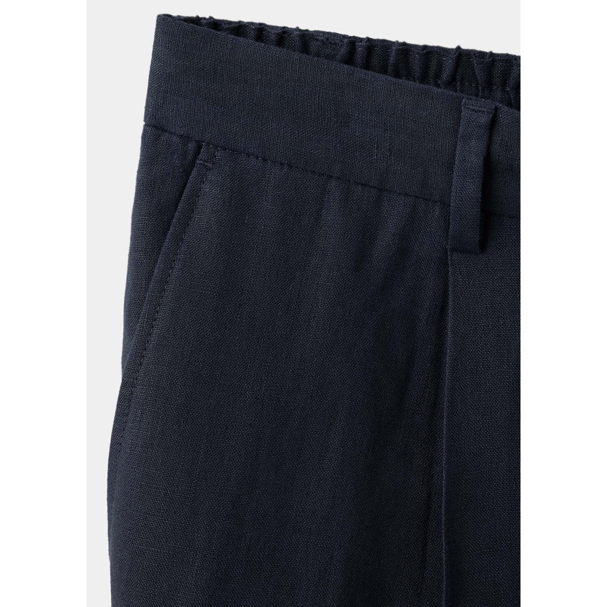 Pantalon 100 % lin relaxed fit à cordon bleu nuit, MANGO MAN