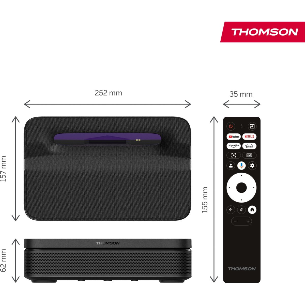 Vidéoprojecteur portable SIRIUS PG55B noir, THOMSON