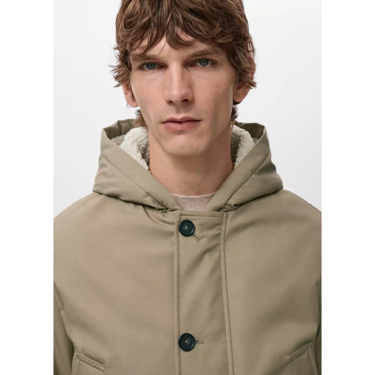 Parka matelassée capuche résistante à l’eau marron moyen, MANGO MAN