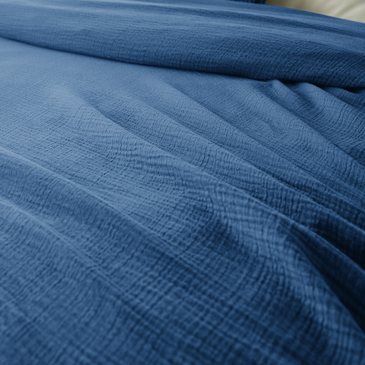 Kumla Cotton Muslin Bedspread blue cyclades, LA REDOUTE INTERIEURS