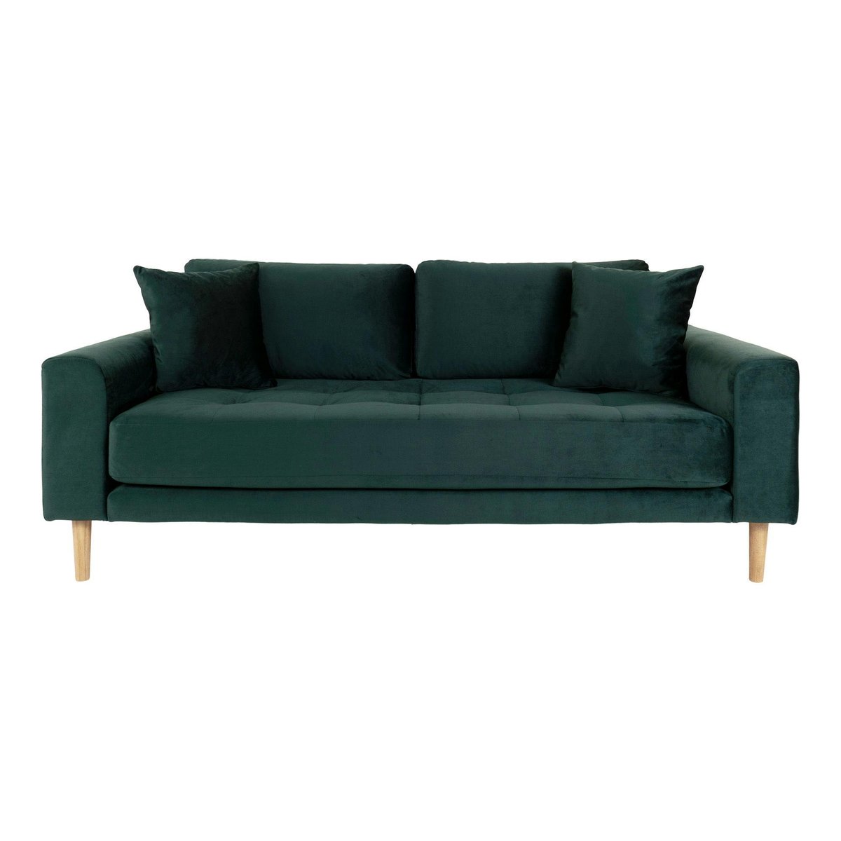 Canapé droit moderne en tissu AMSTERDAM vert foncé - 2,5 places, PIER IMPORT
