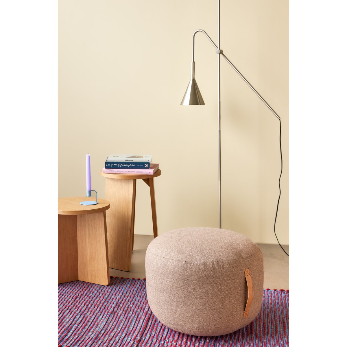 Tabouret en placage de chêne SPLIT naturel, HUBSCH
