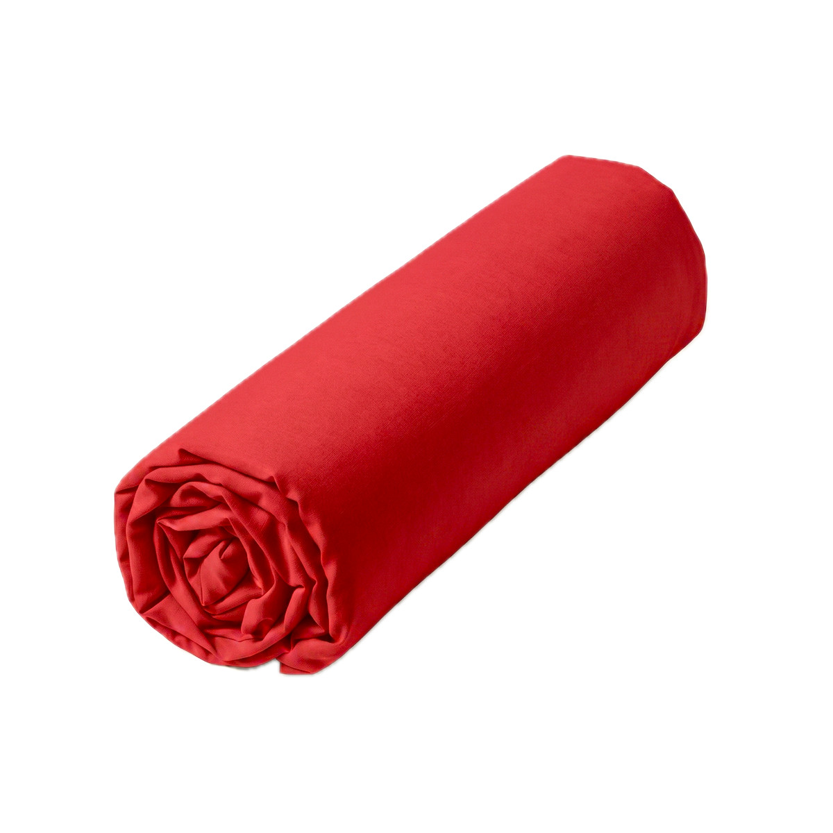 Drap housse Double - UNI COTON rouge capucine, TRADITION DES VOSGES
