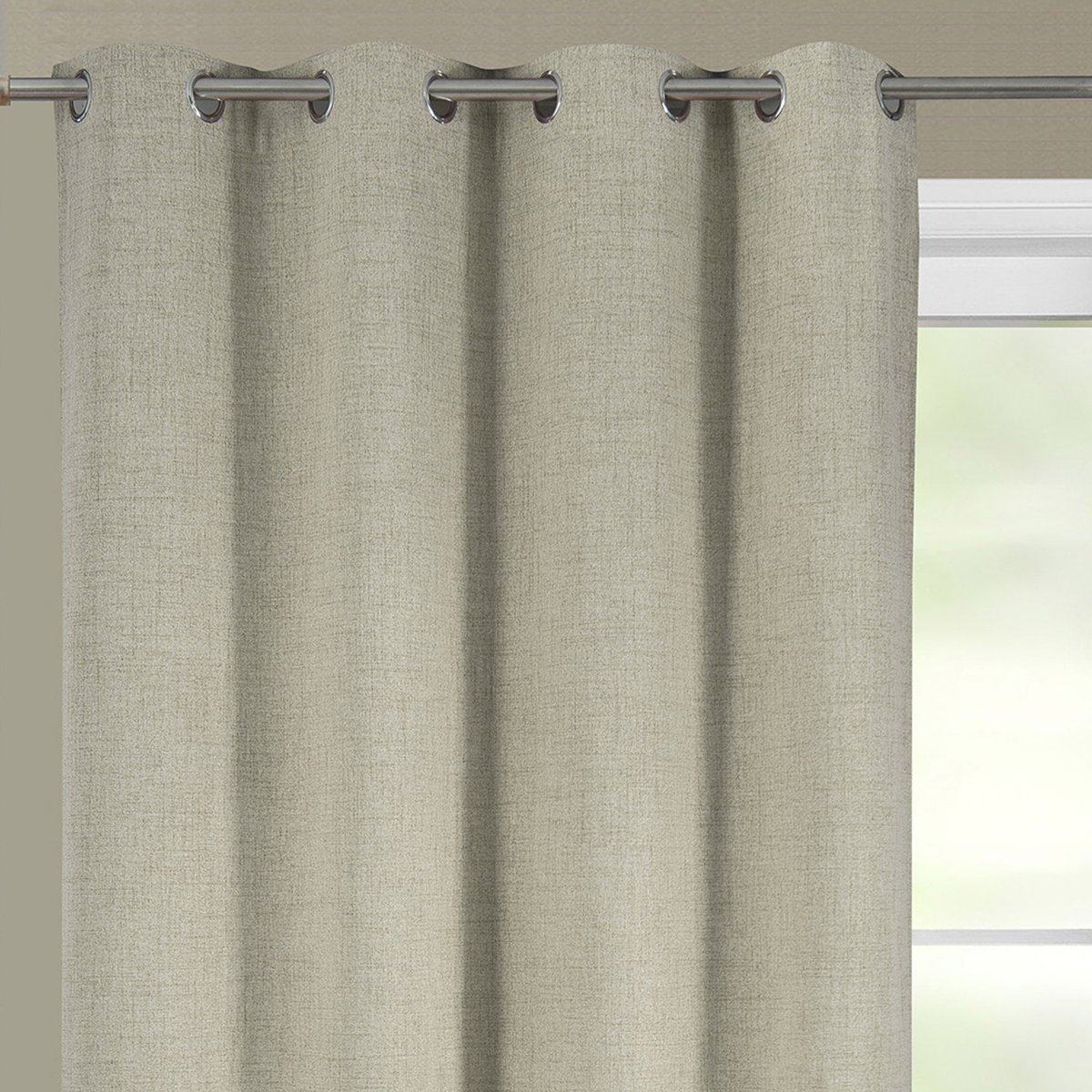 Rideau occultant et thermique  chiné beige, HOME MAISON