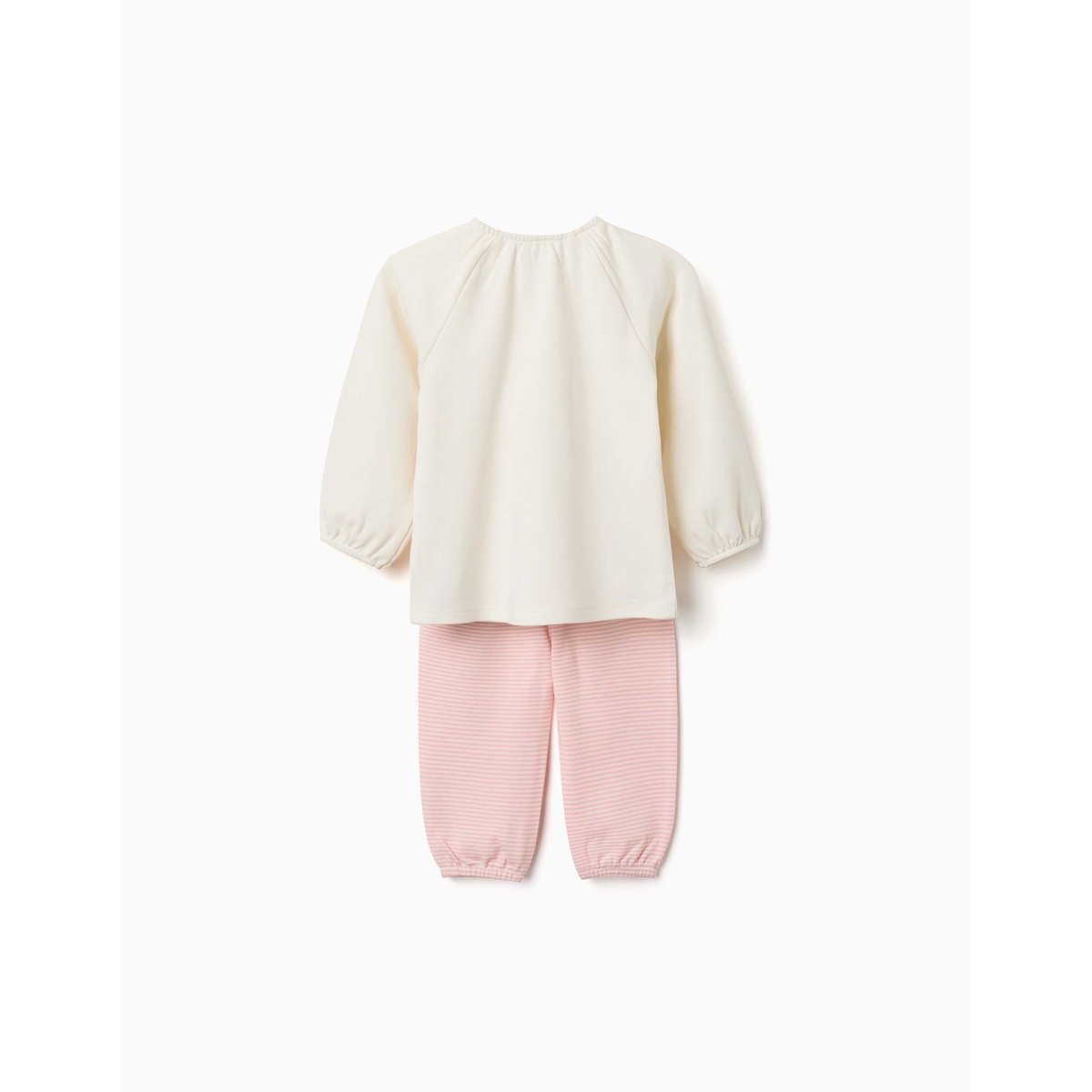 Pyjama à manches longues en coton avec fleurs imprimées blanc, ZIPPY