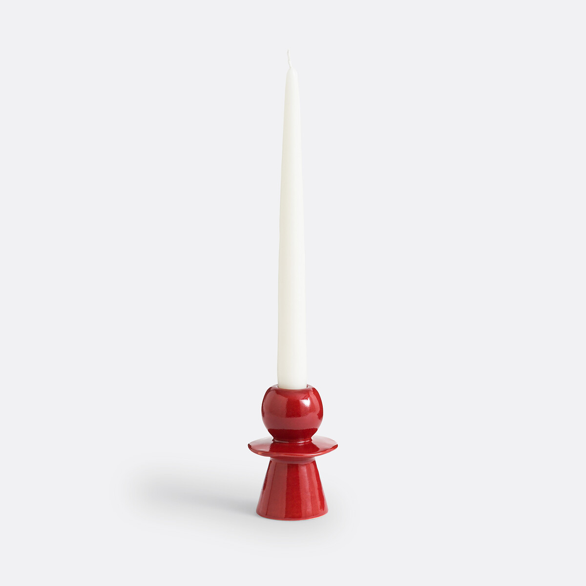 Bougeoir en céramique H10 cm, Greta rouge, LA REDOUTE INTERIEURS