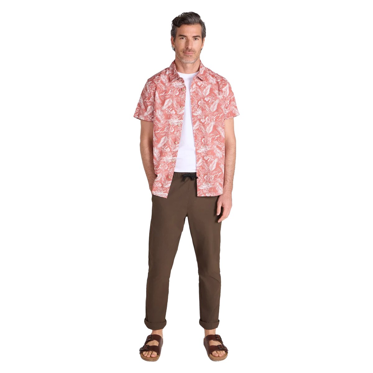 Chemise manches courtes motif/style feuilles TROPICAL orange brulée, MOUNTAIN WAREHOUSE
