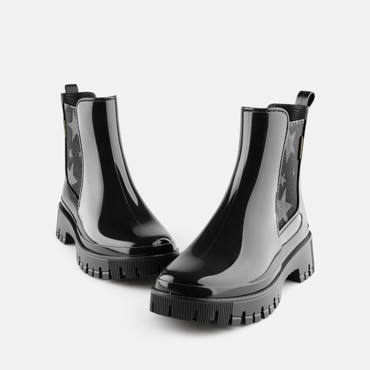 Boots en caoutchouc fourrées vegan STARLET noire, LEMON JELLY