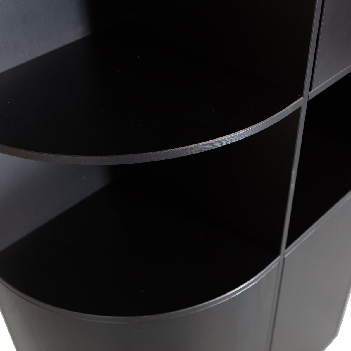 Armoire de rangement rond gauche en pin FINCA noir, WOOOD