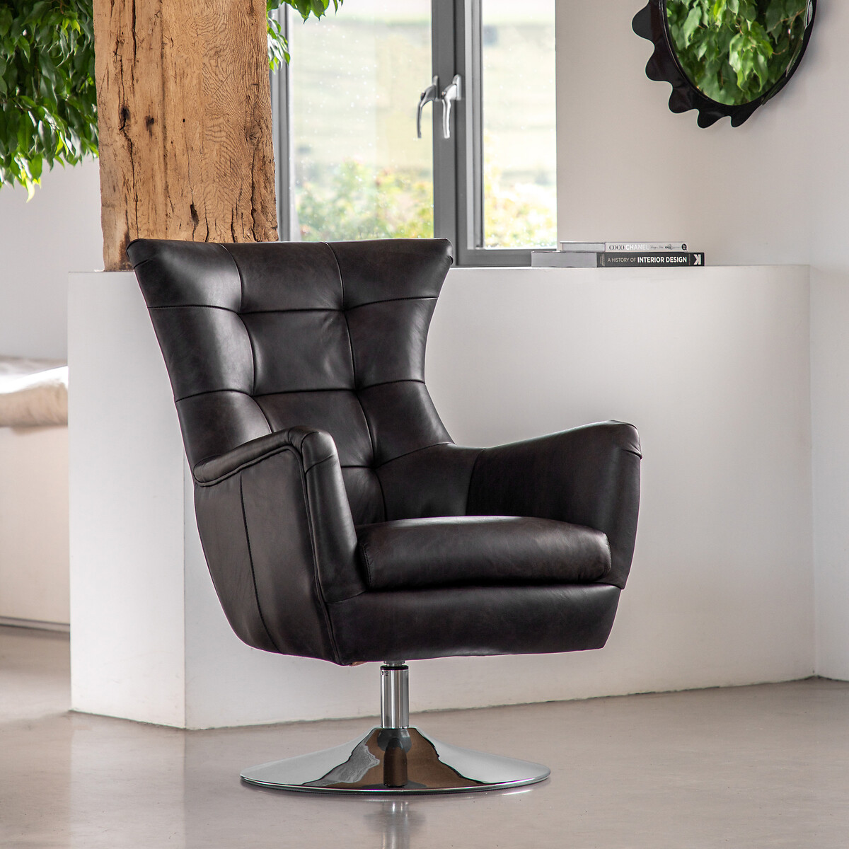 Bihar Leather Swivel Chair black, ÉDITÉ