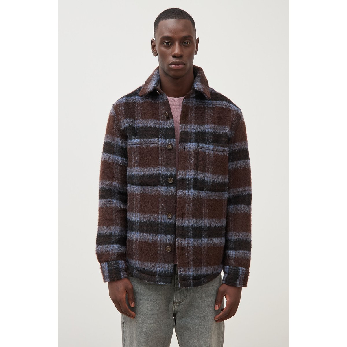 Surchemise oversize manches longues marron, BONOBO
