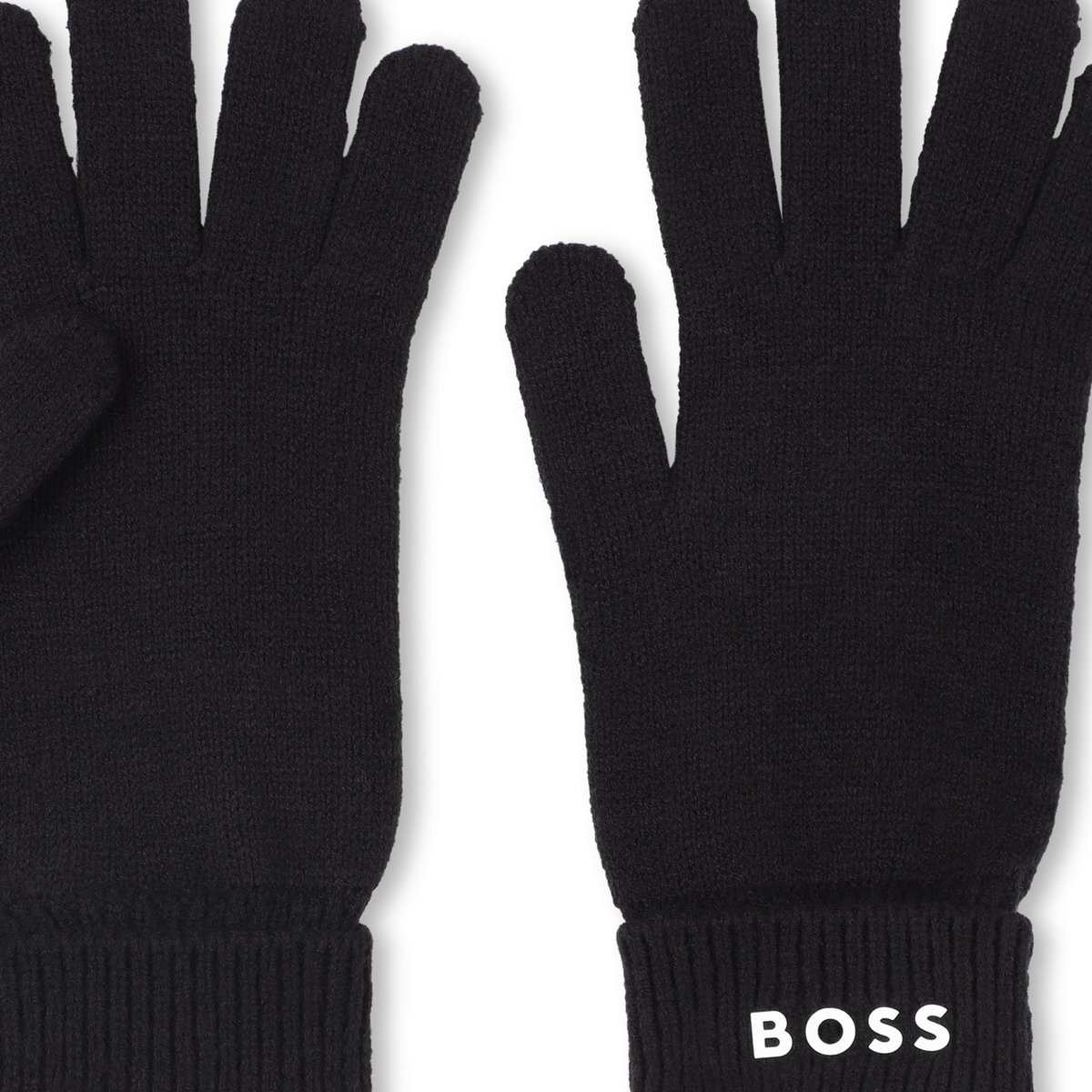 Gant en maille jersey black, BOSS KIDSWEAR