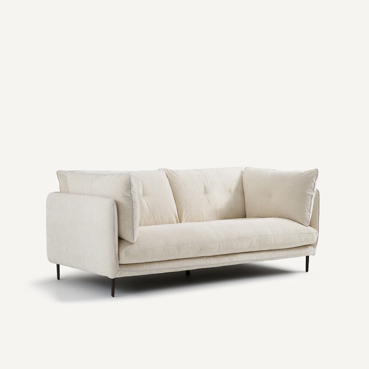 Canapé compact velours chenille, Botero blanc, AM.PM
