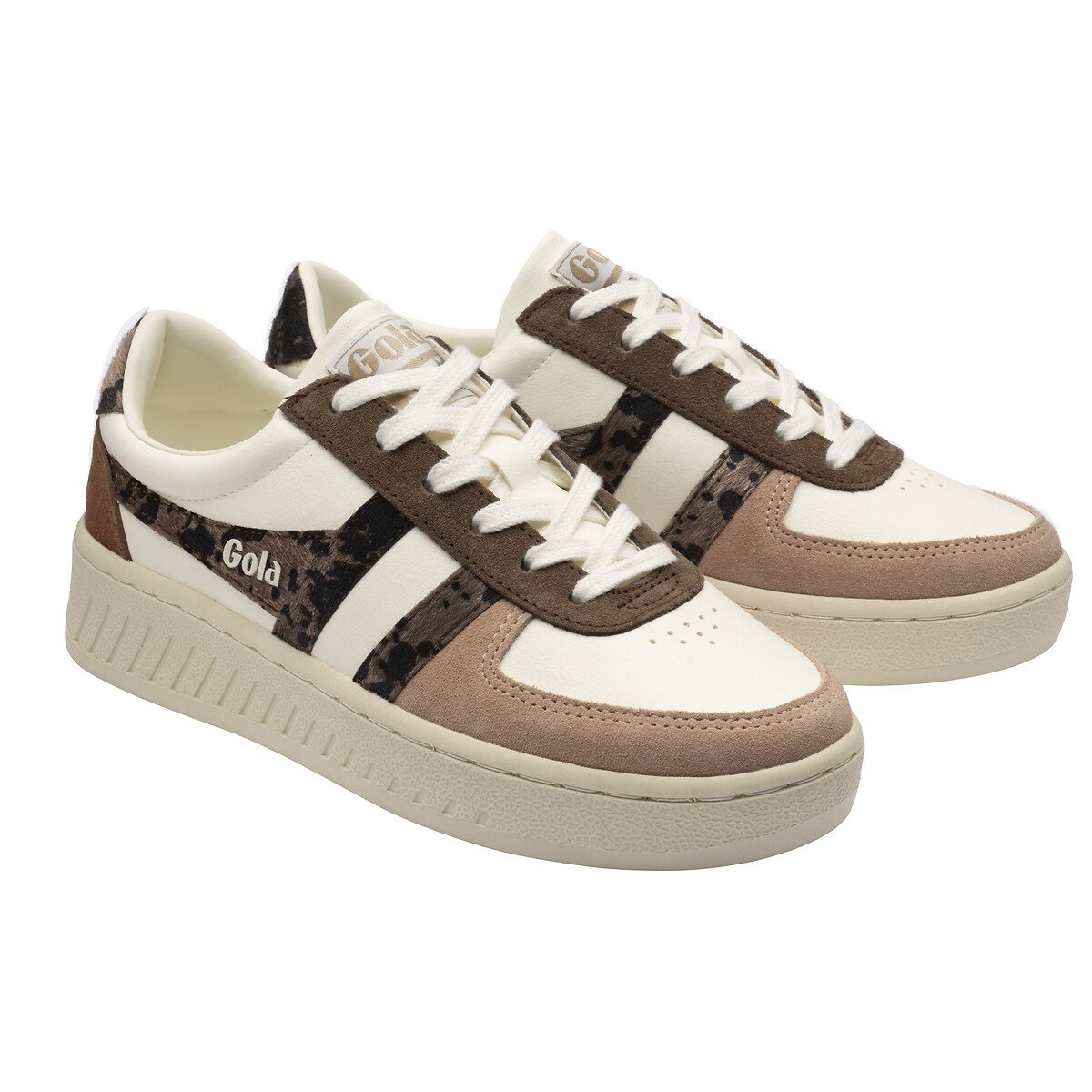 Baskets GRANDSLAM SAFARI QUADRANT blanc/léopard, GOLA