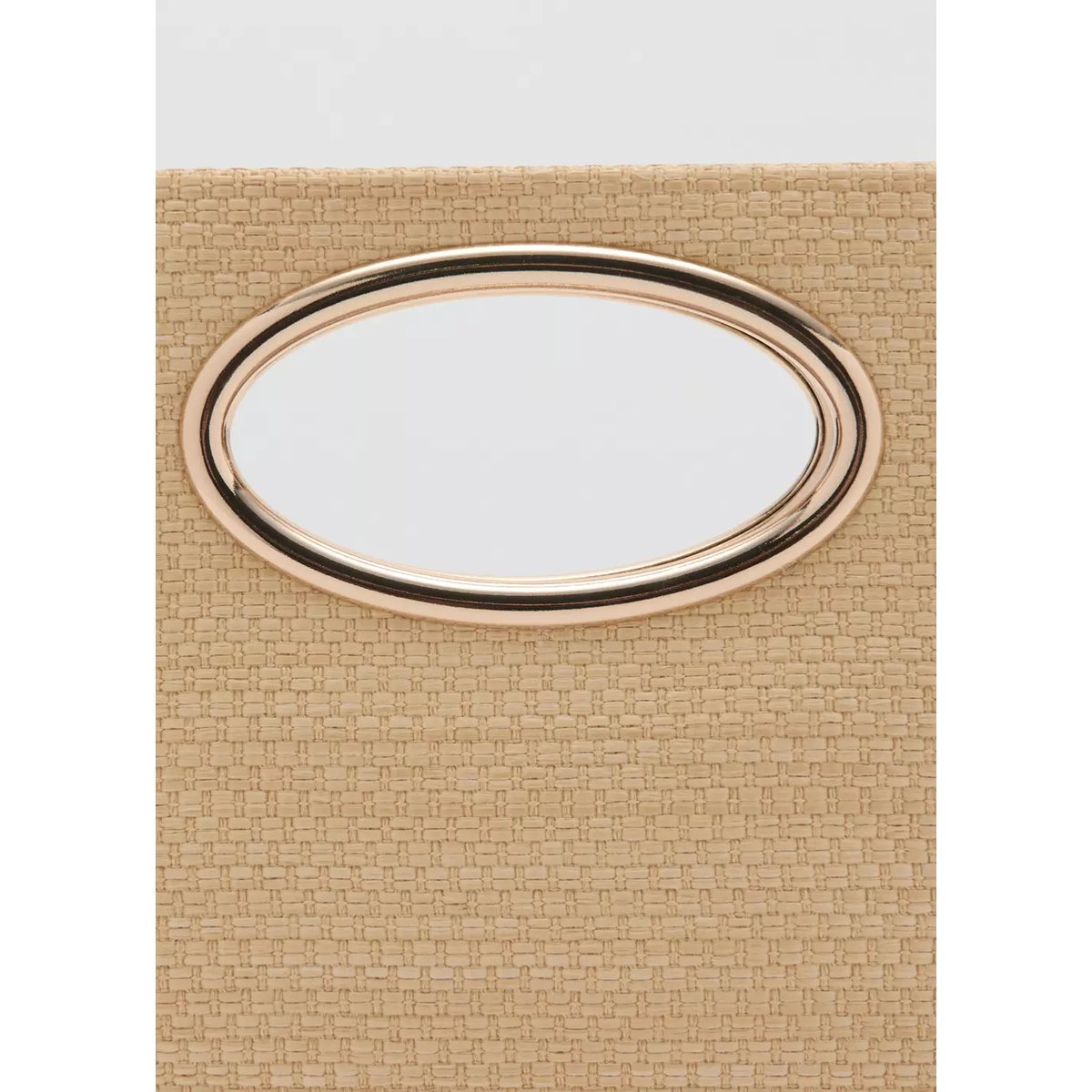 Sac porté main tressé beige, MANGO