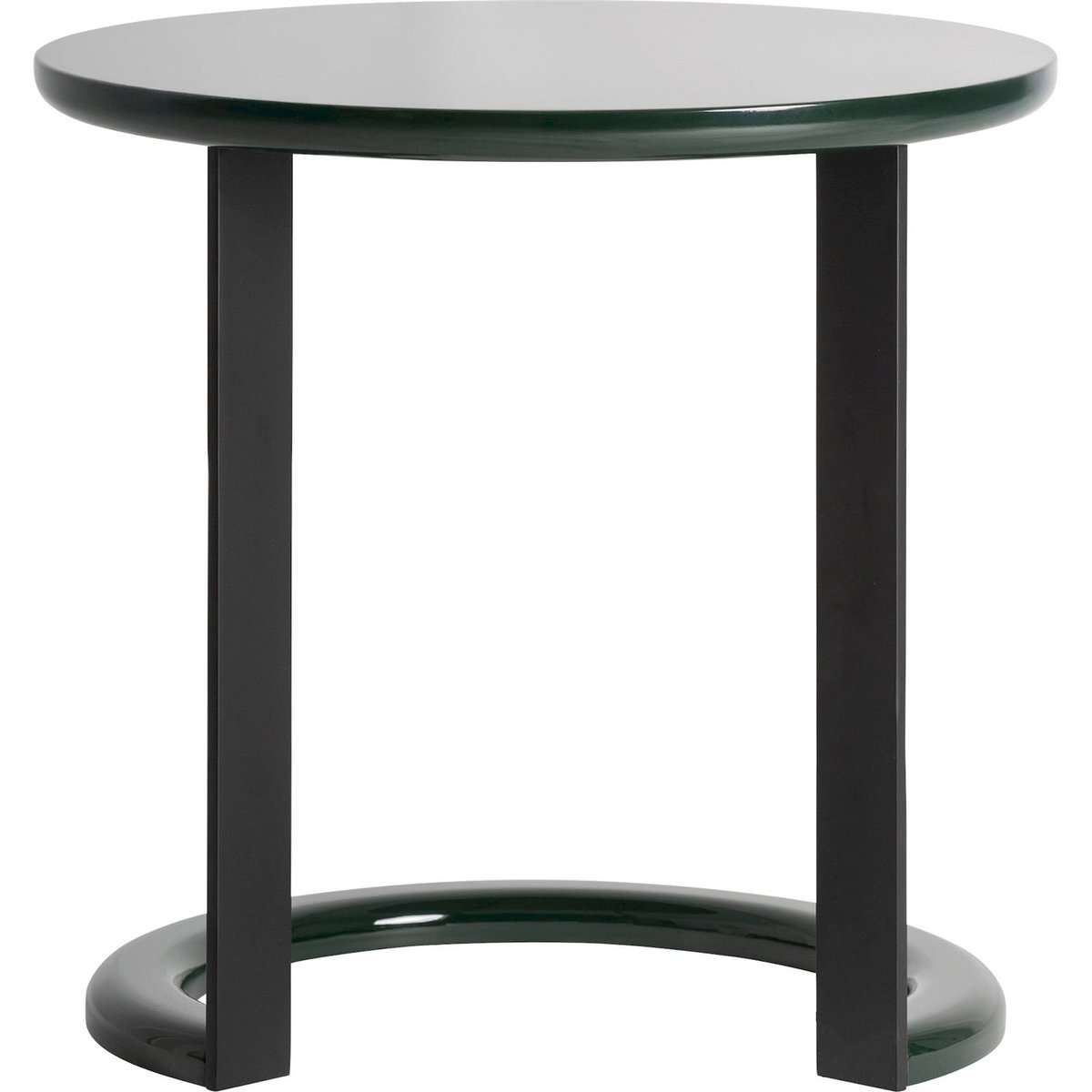 Table d'appoint contemporaine en bois vert laqué et noir, RECOLLECTION