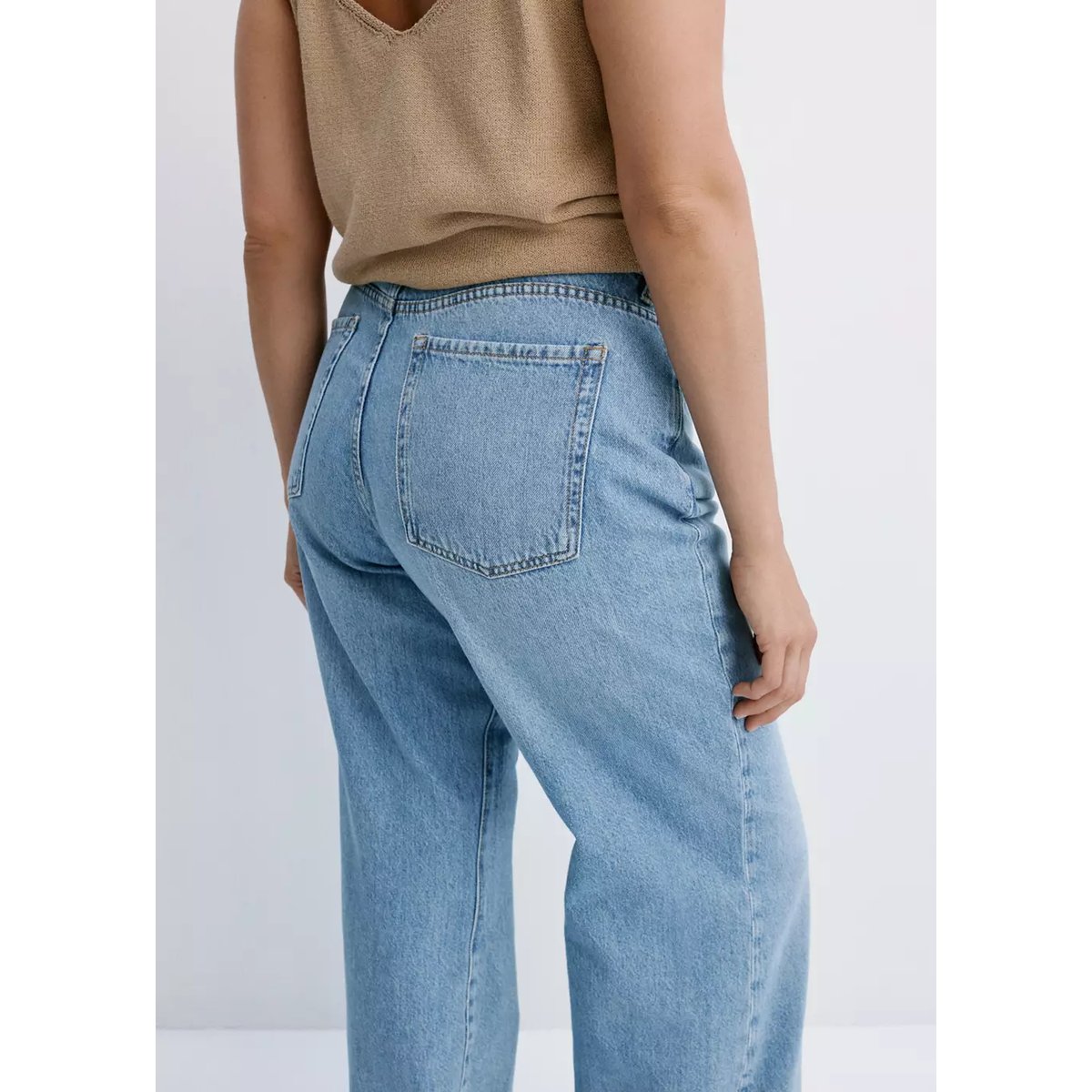 Jean Danila large taille haute bleu moyen, MANGO