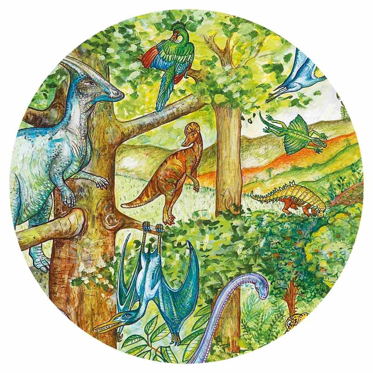 Puzzle d'observation Dinosaures et livret 100 pièce multicolore, DJECO