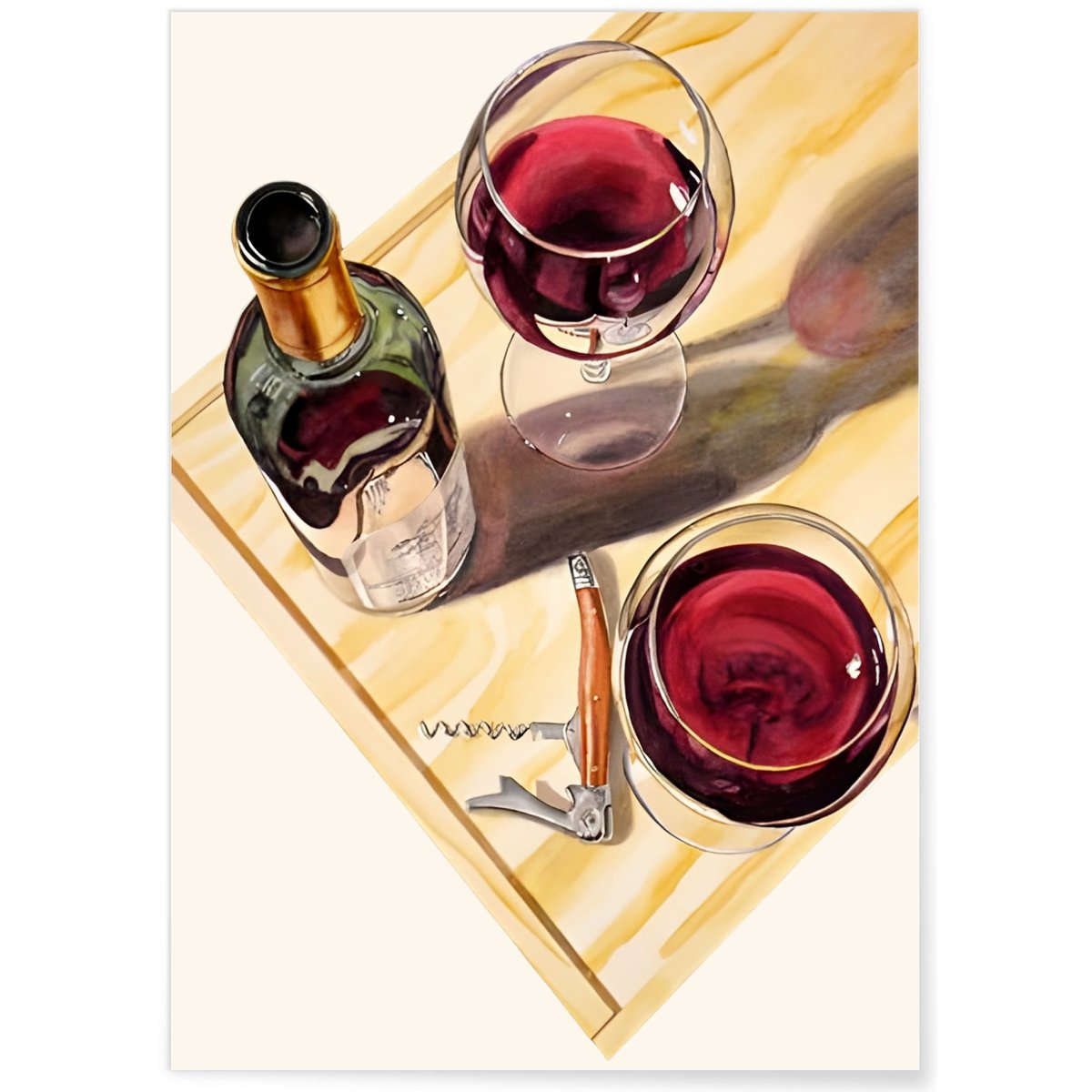 Affiche Vin rouge et apéritif blanc, L'AFFICHERIE