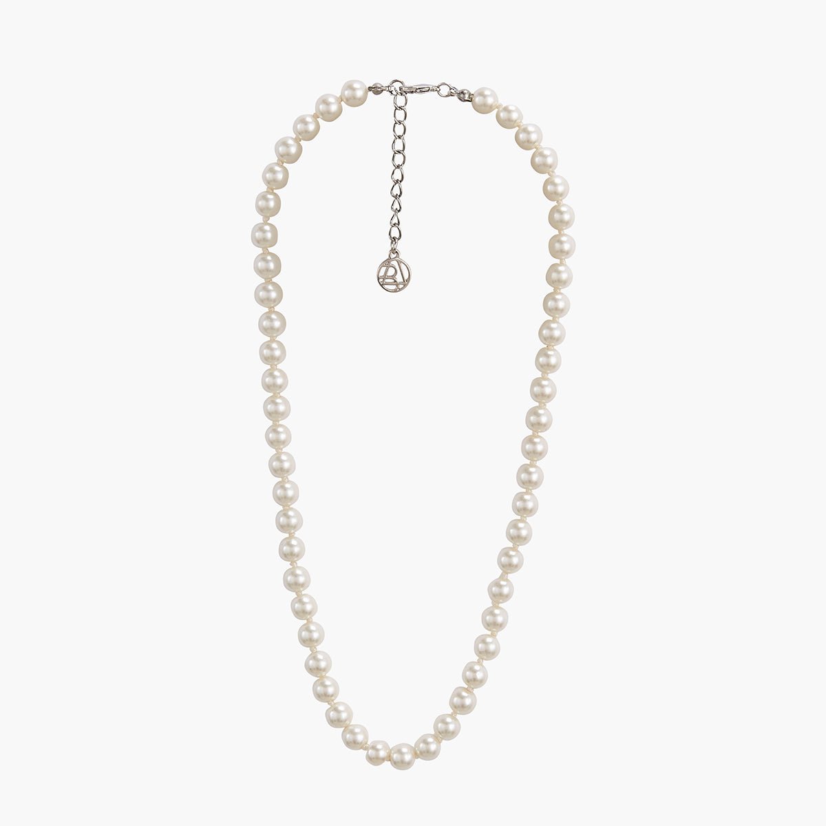 Collier de perles en verre 8mm blanc, BALABOOSTE