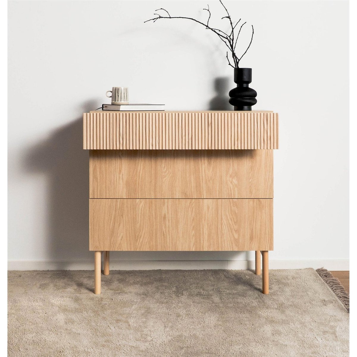 Commode NOLIE trois tiroirs chêne huilé, RECOLLECTION