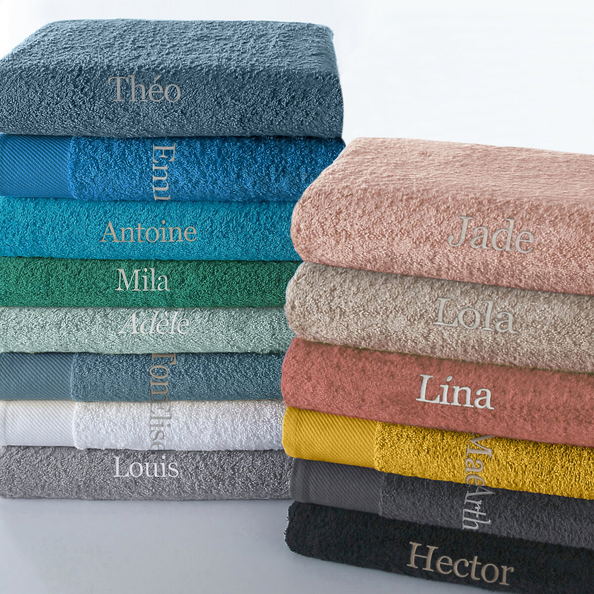 Drap de bain personnalisé 500 g/m², Scenario bleu atlantique, LA REDOUTE INTERIEURS