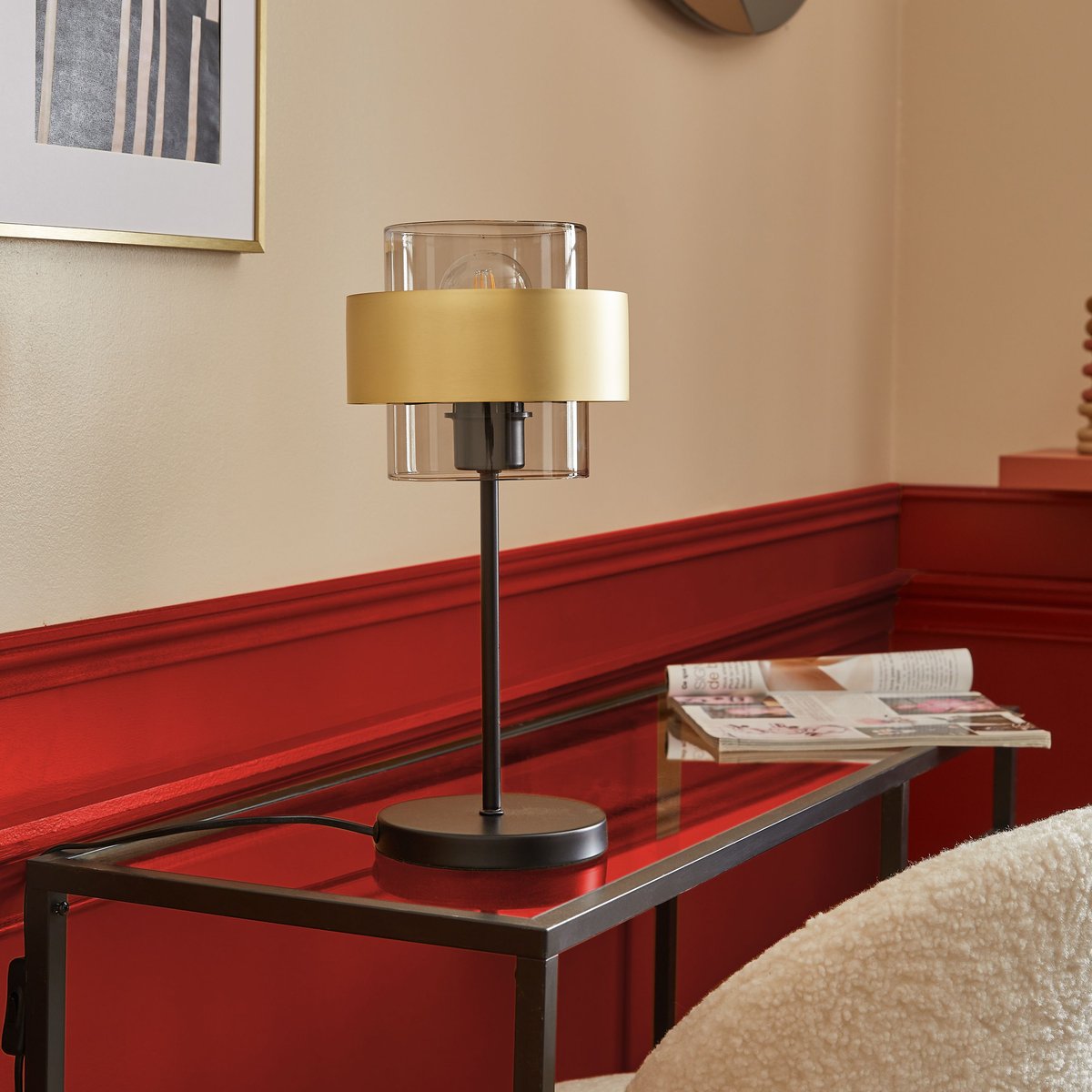 Lampe en cristal et métal, CROON noir, INSPIRE