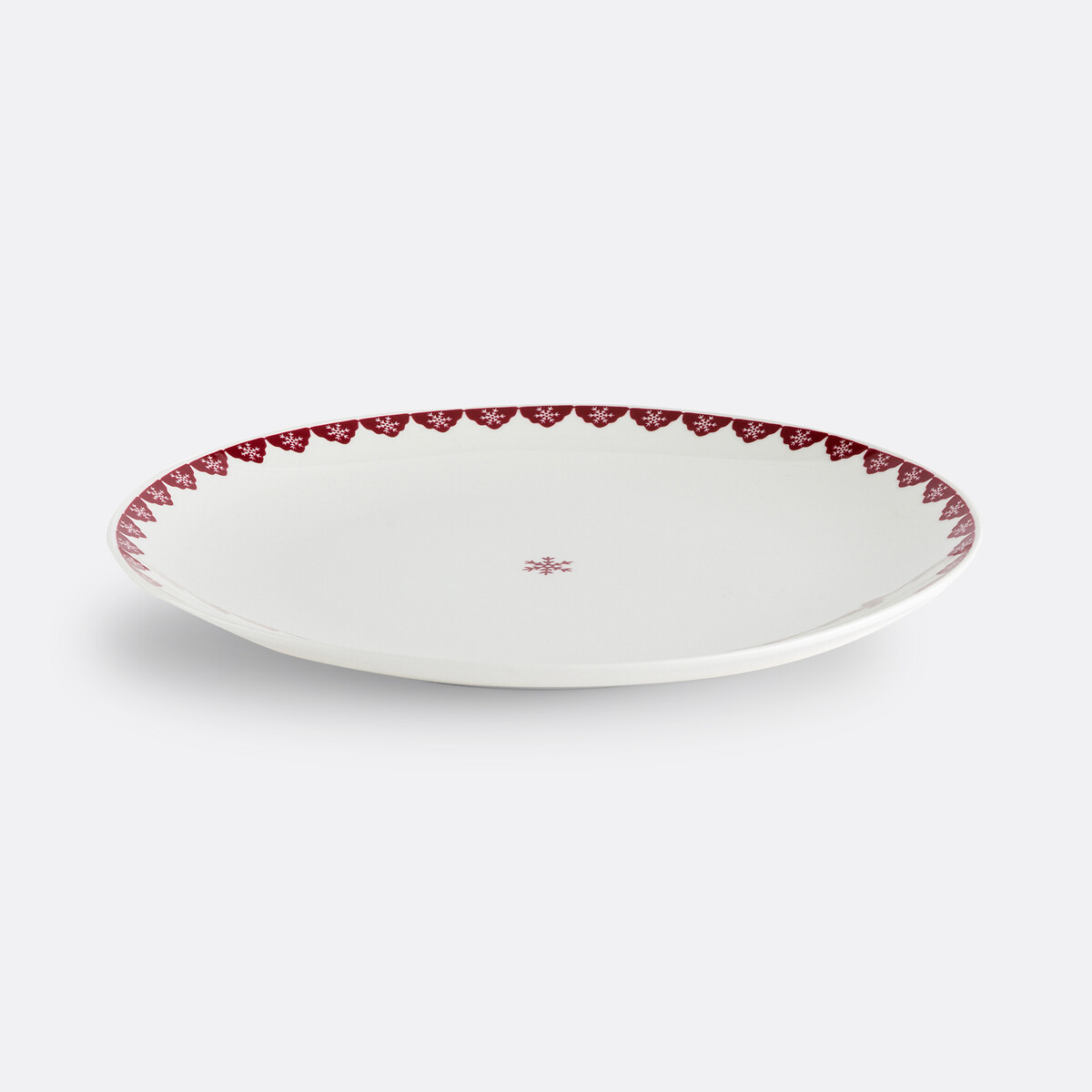 Lote de 4 platos llanos de porcelana, Flocani rojo/blanco, LA REDOUTE INTERIEURS