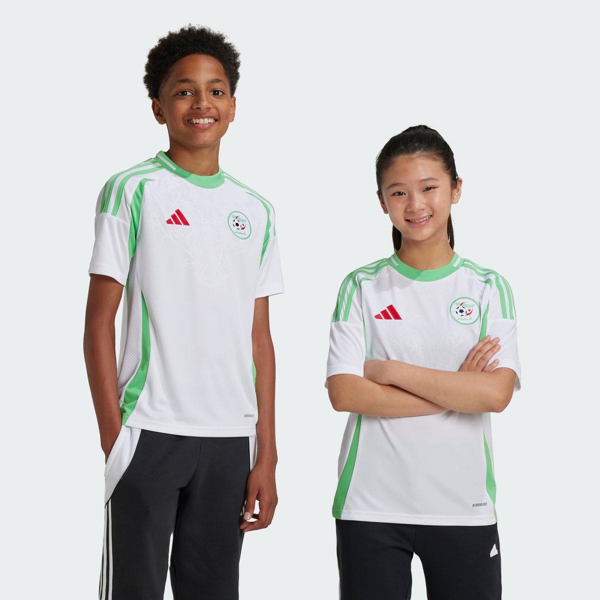 Maillot Domicile Algérie 24 Enfants white / semi flash green, adidas Performance