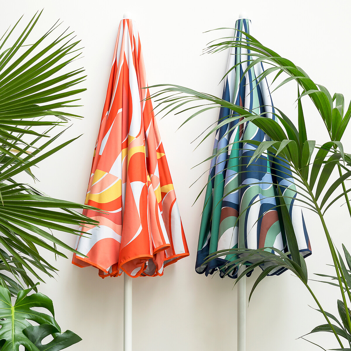 Chapéu de sola, tecido com motivo gráfico, SONGE ORANGE laranja/amarelo, MAPOÉSIE X LA REDOUTE INTÉRIEURS