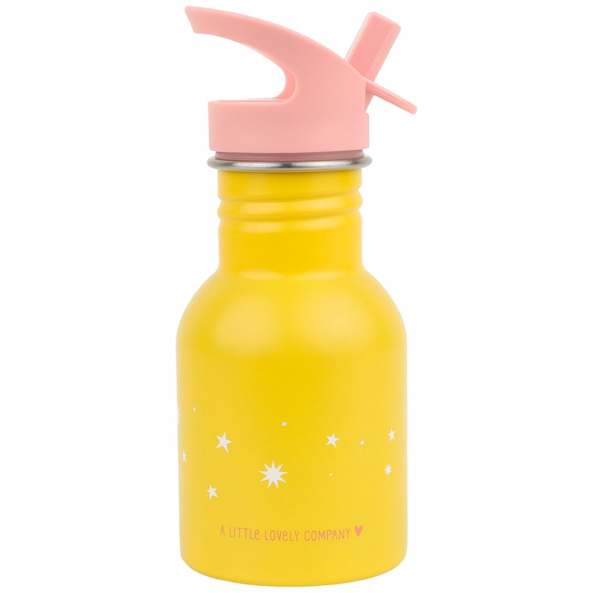 Gourde isotherme jaune, rose, A LITTLE LOVELY COMPANY