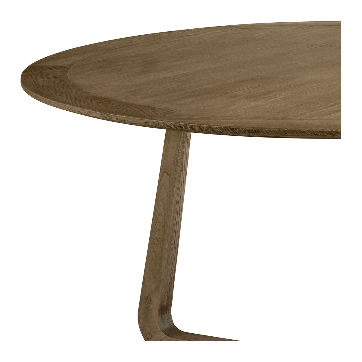 Table ronde chêne naturel marron, BLANC D’IVOIRE