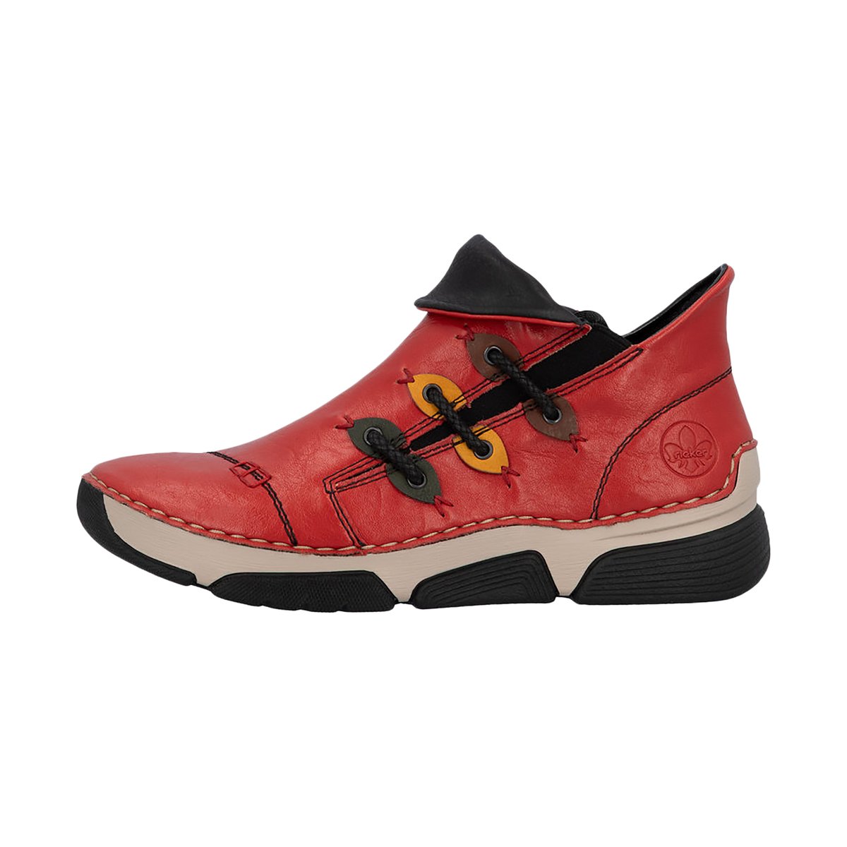 Boots talon compensé bas rouge, RIEKER