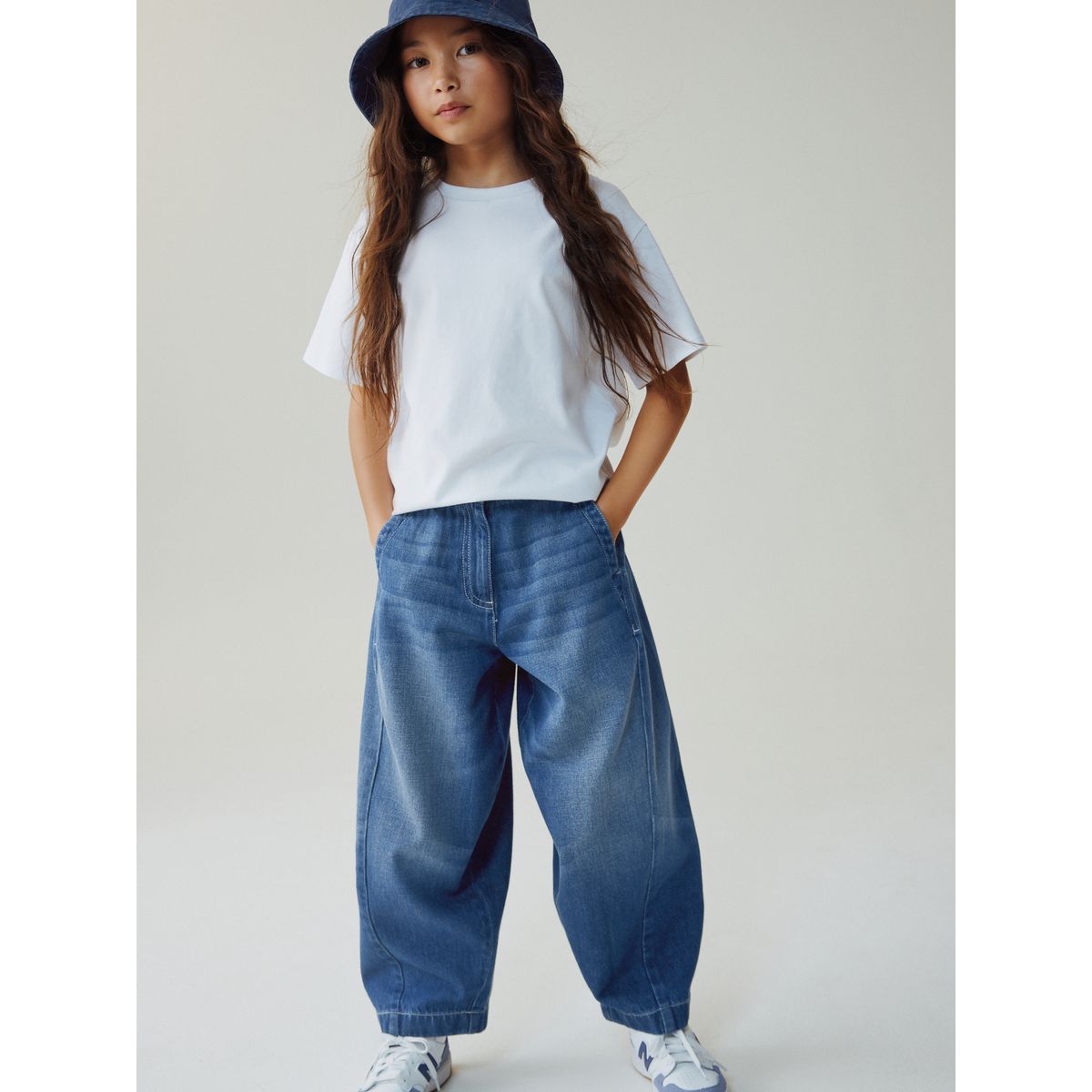 Jean barrel bleu foncé, NEXT