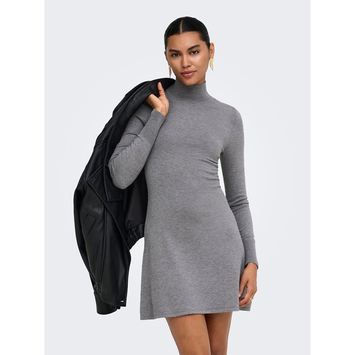High Neck Full Dress dark grey, ONLY