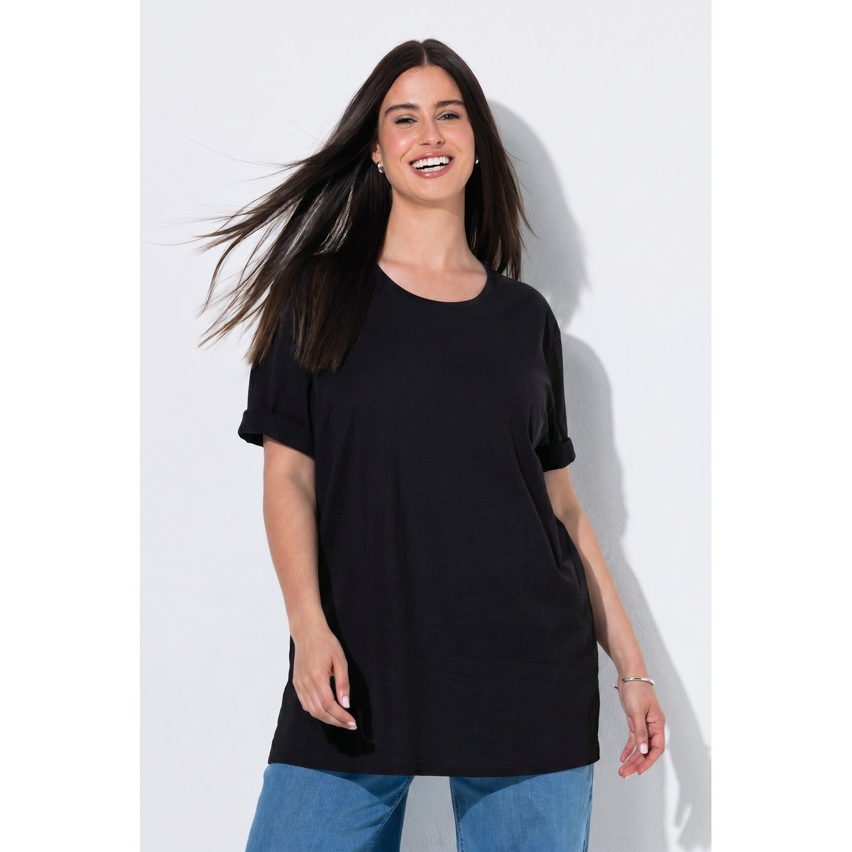 T-shirts en lot de 2 noir, ULLA POPKEN
