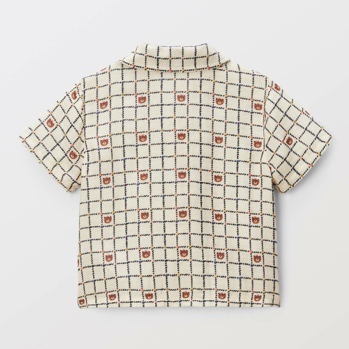 Chemise manches courtes imprimé en coton BIO GOTS naturel, BOUT'CHOU