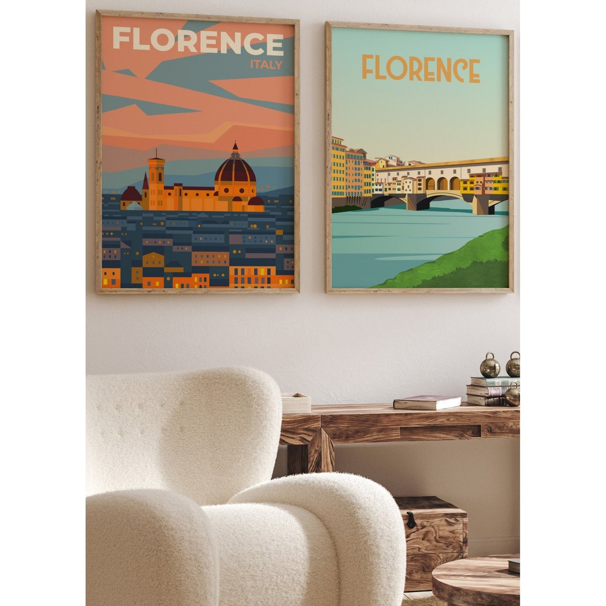 Affiche ville Florence 2 blanc, L'AFFICHERIE