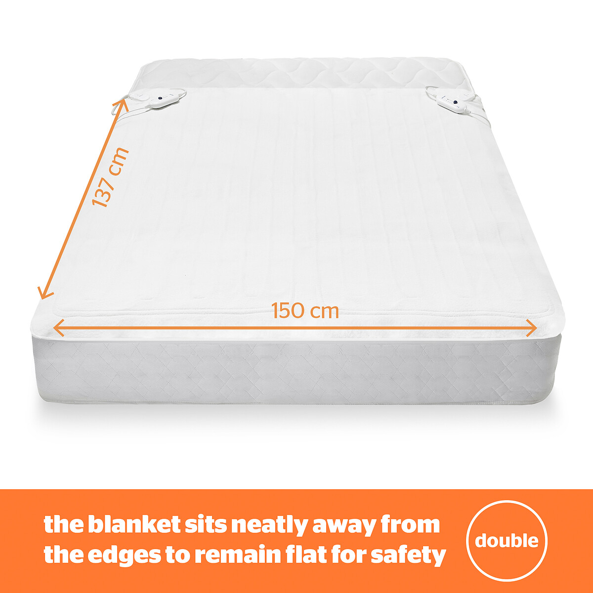 Double Yours and Mine Dual Control Electric Blanket white, SILENTNIGHT