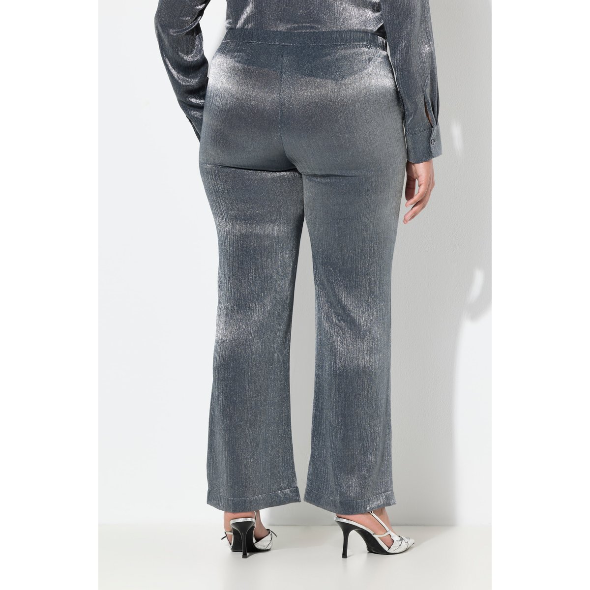 Pantalon rose, reflets métalliques argent, ULLA POPKEN