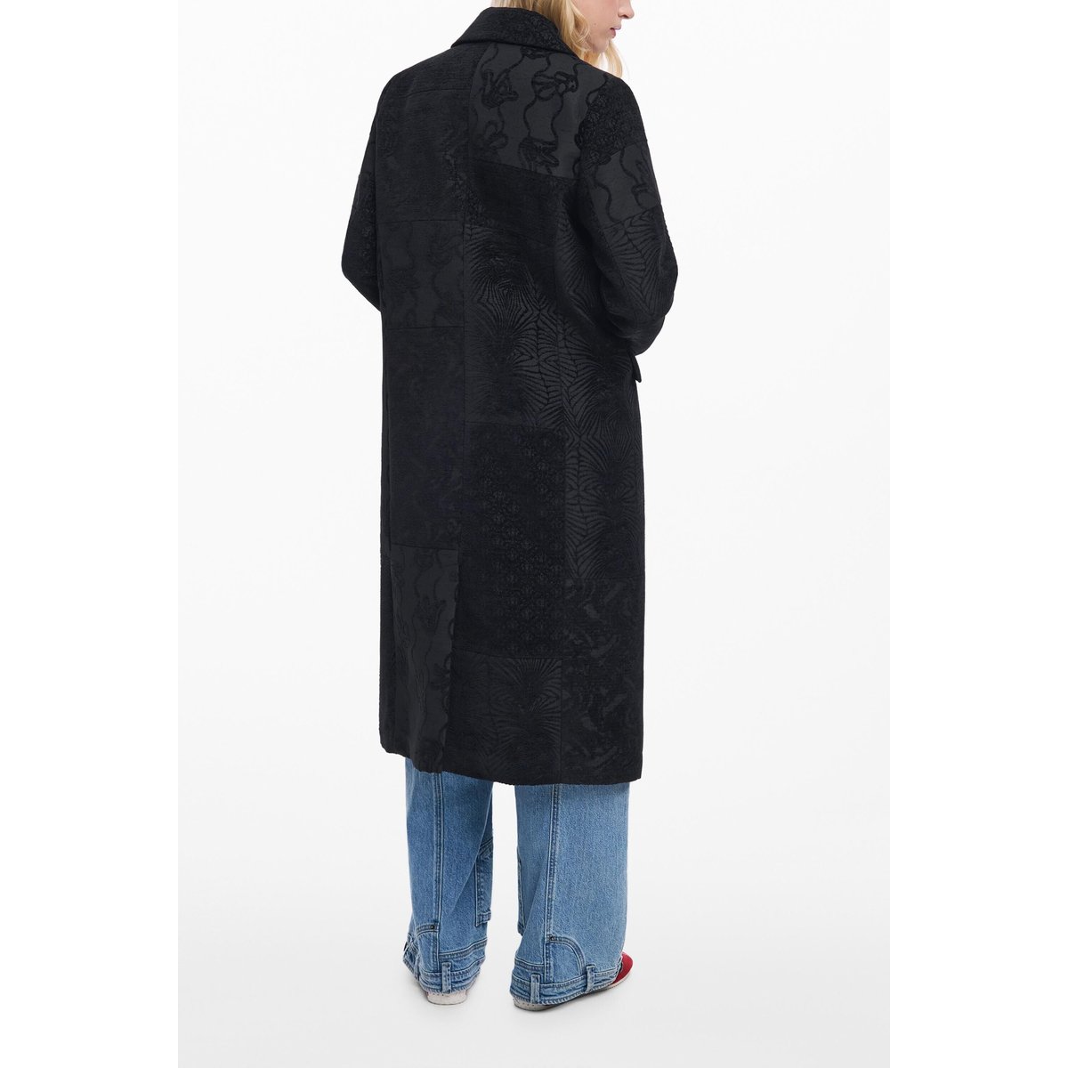 Manteau noir texturé noir, DESIGUAL