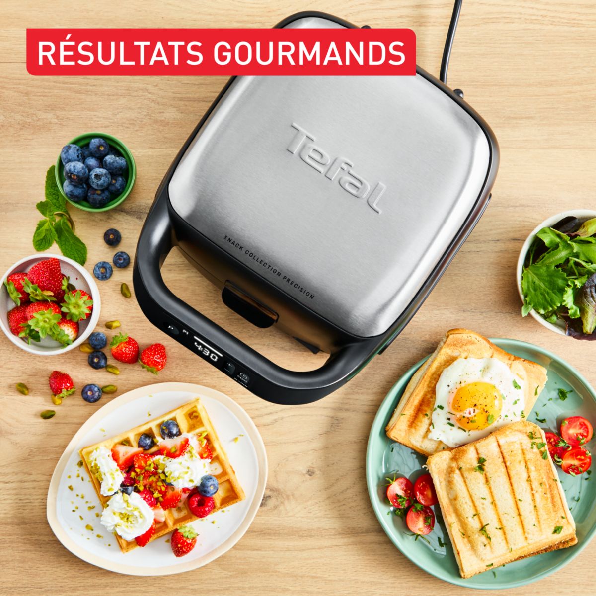 Gaufrier, croque monsieur SW873BF0 snack collection couleur unique, TEFAL