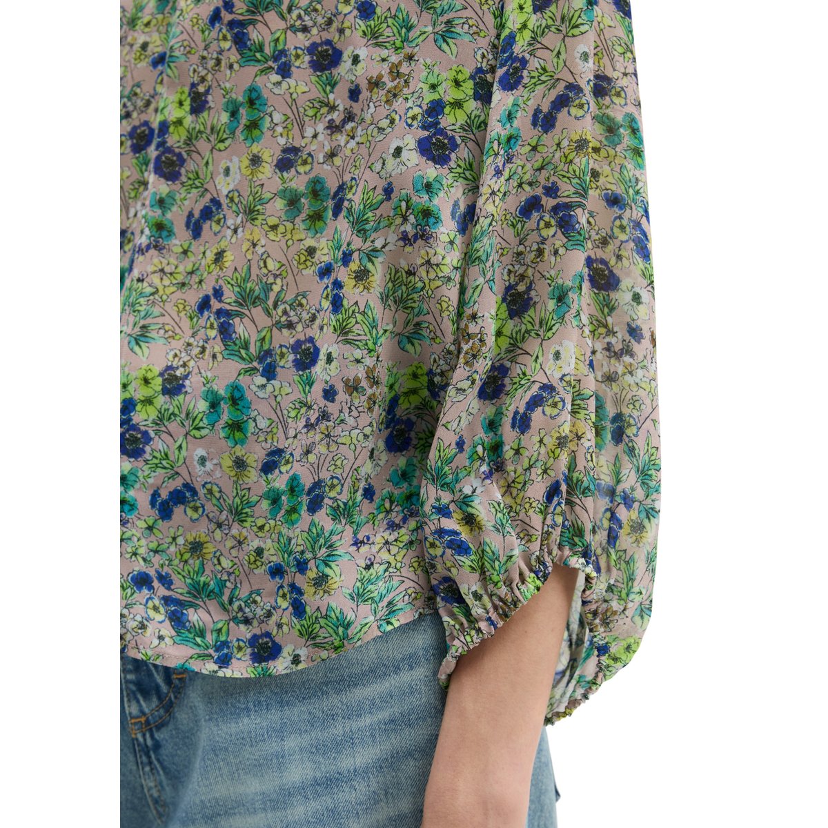 Blouse imprimée relaxed en viscose imprimée rose, MARC O'POLO